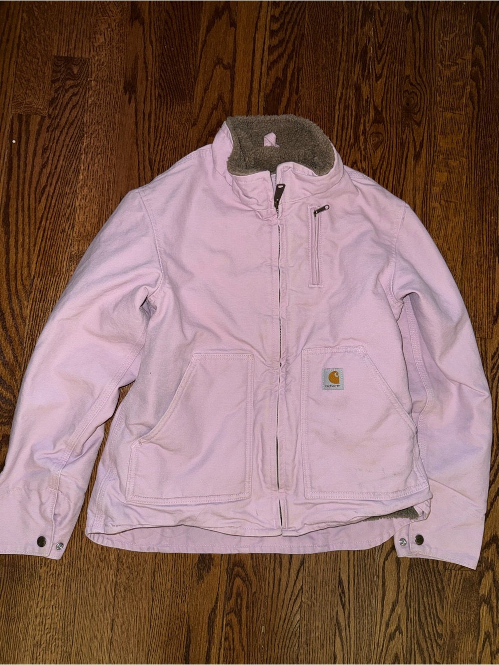 Carhartt Light Pink Sherpa Collar Work Jacket